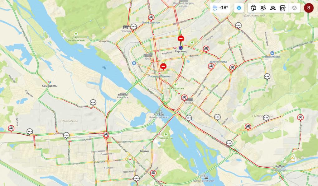Новосибирск встал: утро началось с мощных пробок