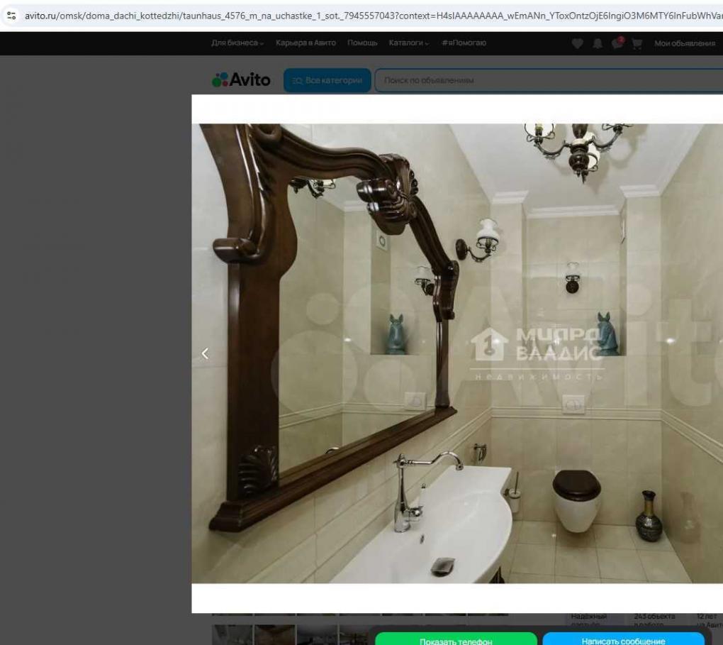 В омском микрорайоне Старгород продают трёхэтажный таунхаус с головой лошади