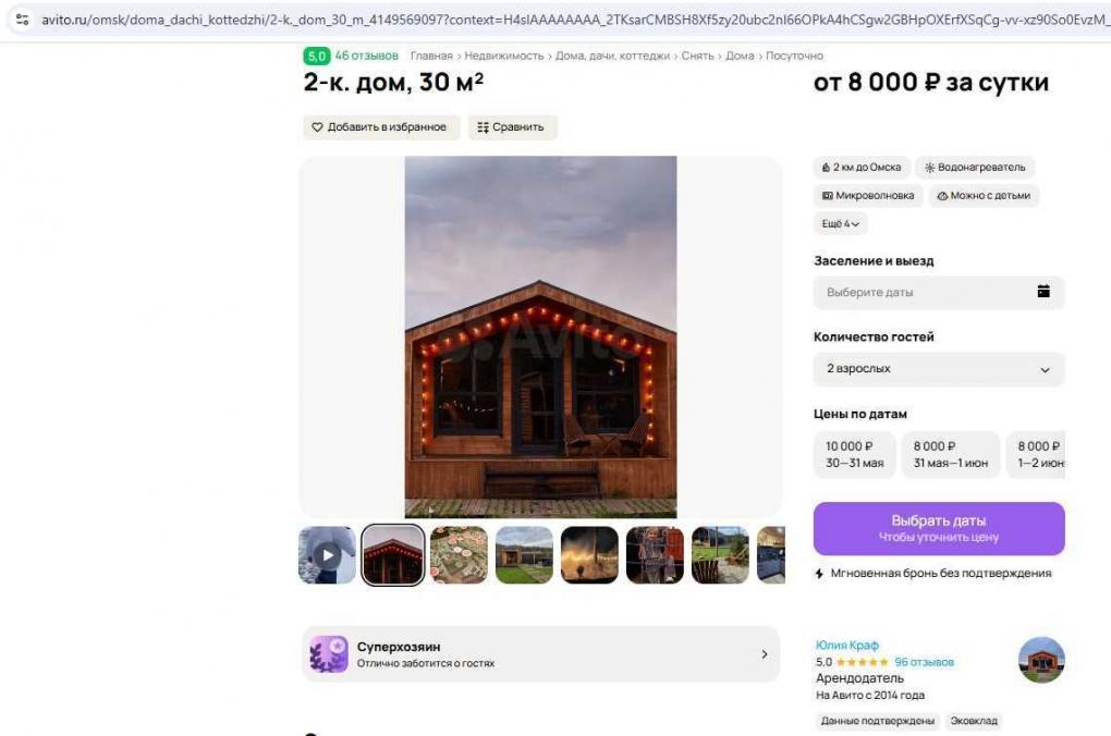 Сосновый бор и караоке: в Омске составили топ-5 домов для летнего отдыха от 4 500 рублей