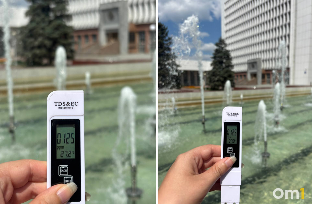 Безопасна ли вода в новосибирских фонтанах? Журналисты проверили с помощью прибора