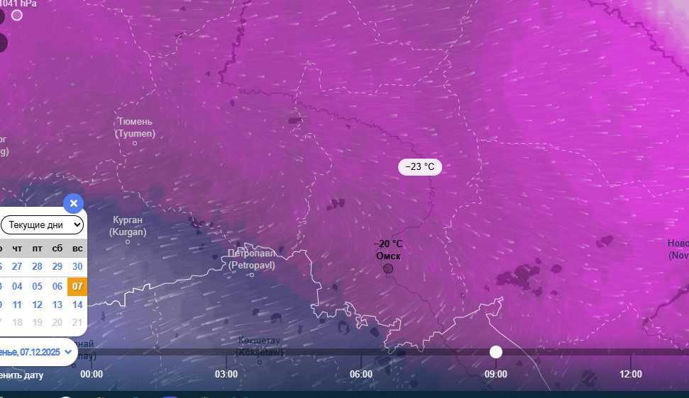 Омск попадёт в зону арктического циклона с температурой до -44 градусов: даты