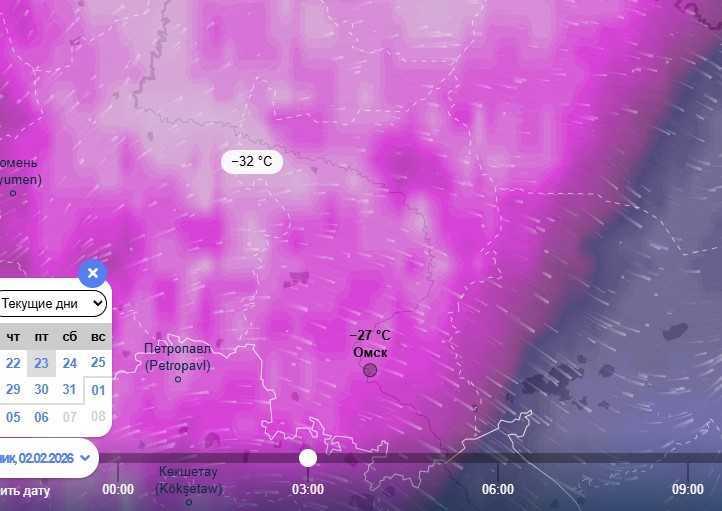 Новая волна морозов ударит по Омску в феврале
