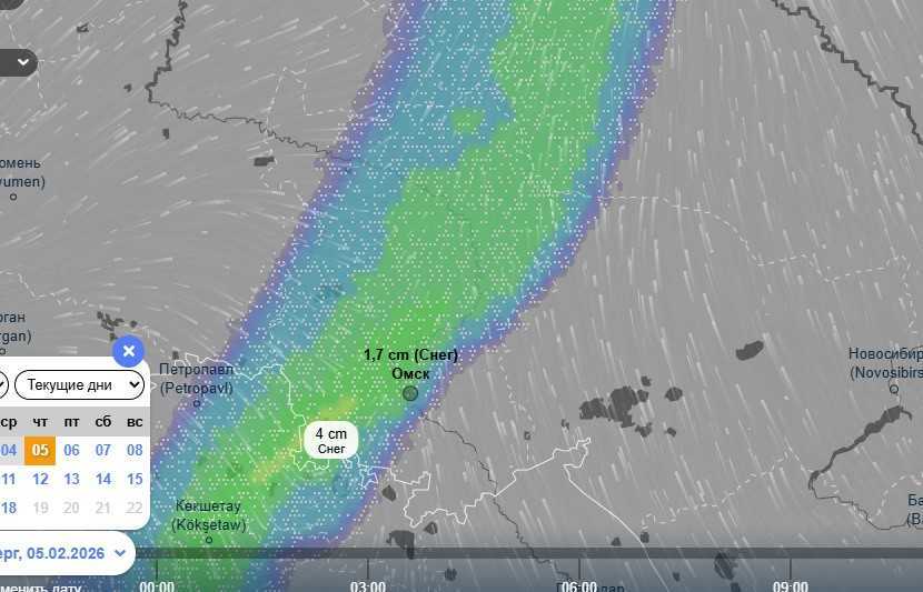 К Омской области приближается самый мощный снежный циклон в России