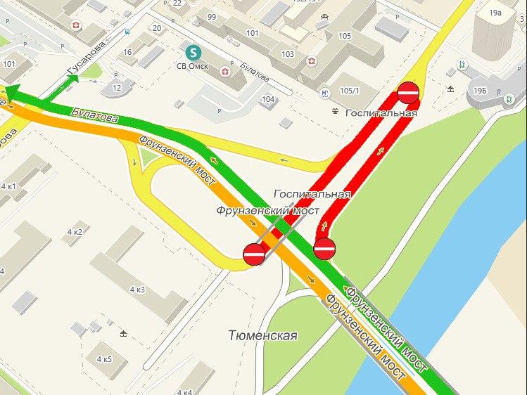 В Омске на четыре дня перекроют часть улицы у моста. Для чего?