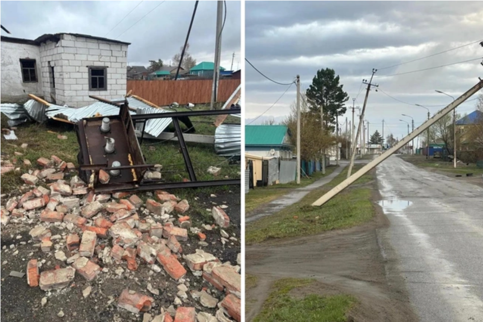 «Как бумагу»: ураган в Новосибирской области срывал крыши и линии электропередач