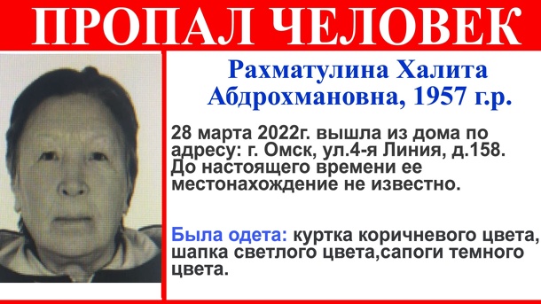 Поиски не дали результатов. В Омске пропала пенсионерка в коричневой куртке