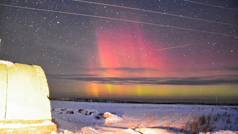 Завораживающая красота: на севере Омской области замечено мощное северное сияние (фото)
