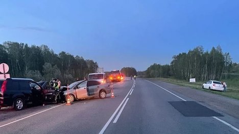 Под Омском на федеральной трассе на автомобиле разбился мужчина