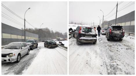 На Бугринском мосту произошло массовое ДТП