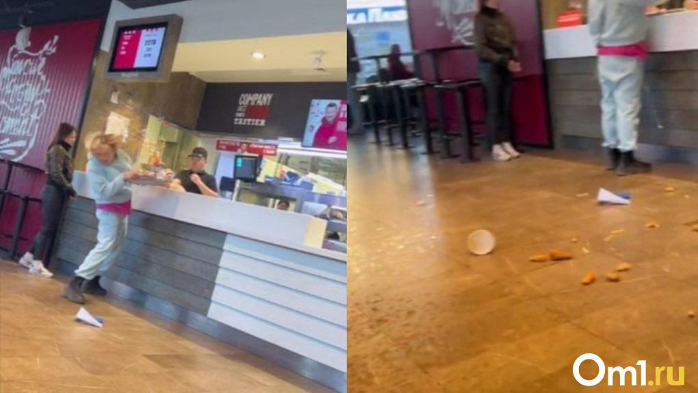 Омичка в кафе устроила разборки и начала кидаться в кассира едой