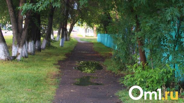 Под Омском появился «пьяный» тротуар