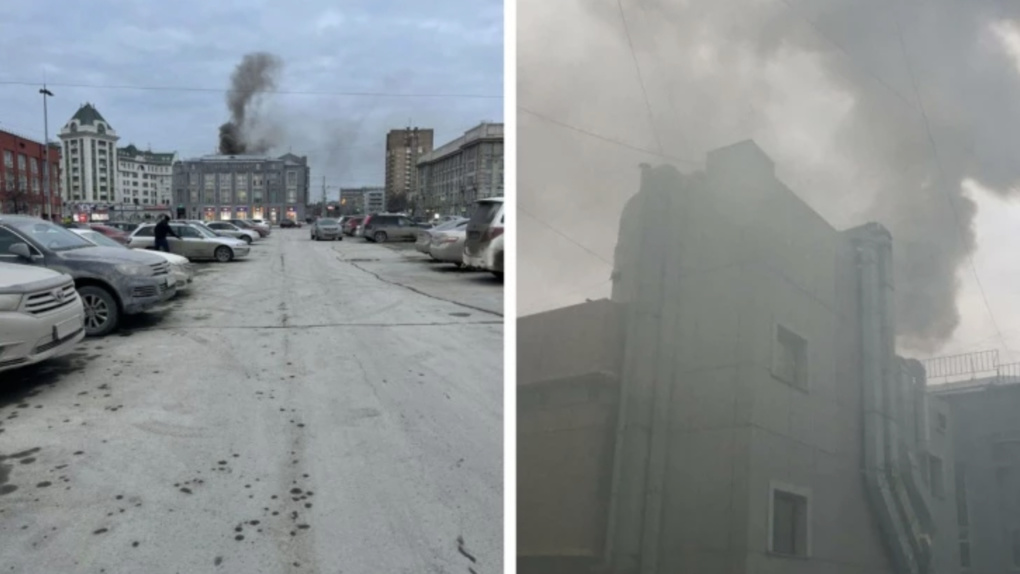 В Новосибирске загорелся торговый центр «Пирамида»