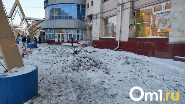 Большую новогоднюю ёлку у торгового центра в Омске убрали
