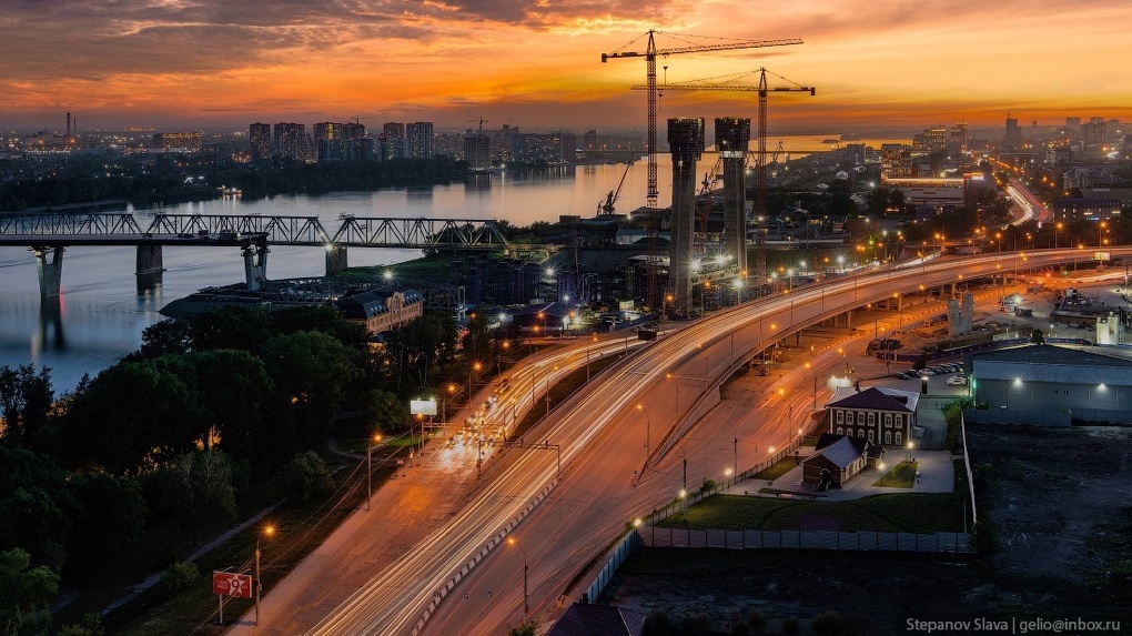 Майские снимки строительства четвёртого моста опубликовал новосибирский фотограф Слава Степанов