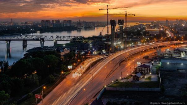 Майские снимки строительства четвёртого моста опубликовал новосибирский фотограф Слава Степанов