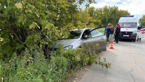 В Омске водитель умер за рулем: Volkswagen врезался в дерево