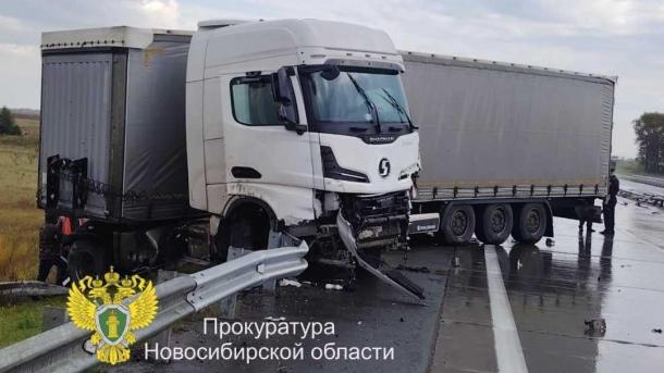 Грузовик насмерть задавил троих рабочих на дороге под Новосибирском