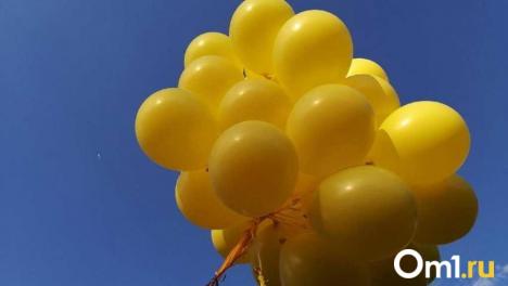 В омских Нефтяниках коммунальную яму украсили воздушными шарами