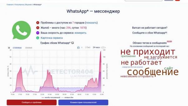 Омичи жалуются на сбои в мессенджере WhatsApp*