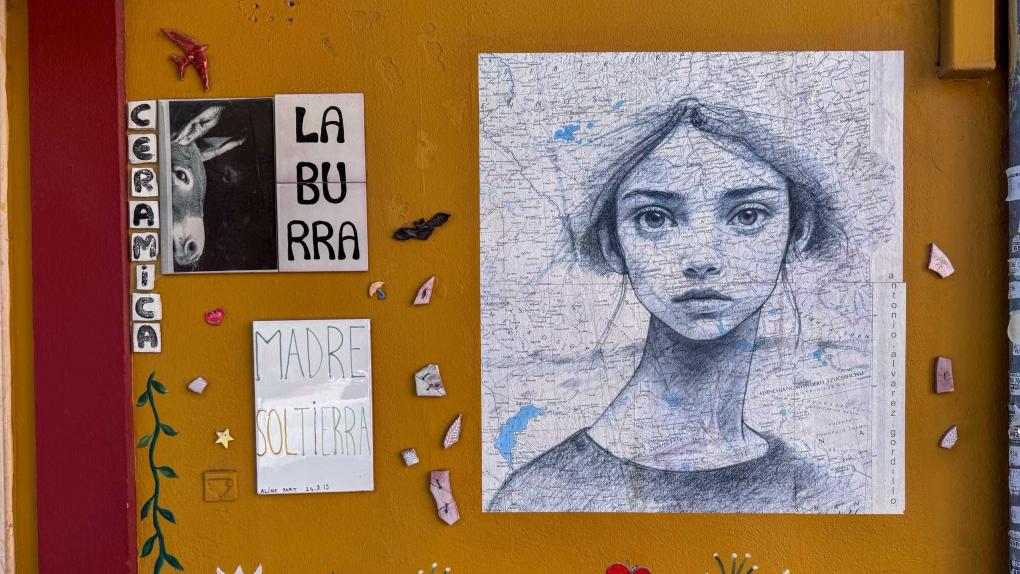 В Севилье на стрит-арте с картой мира нашли надпись «Новосибирск»