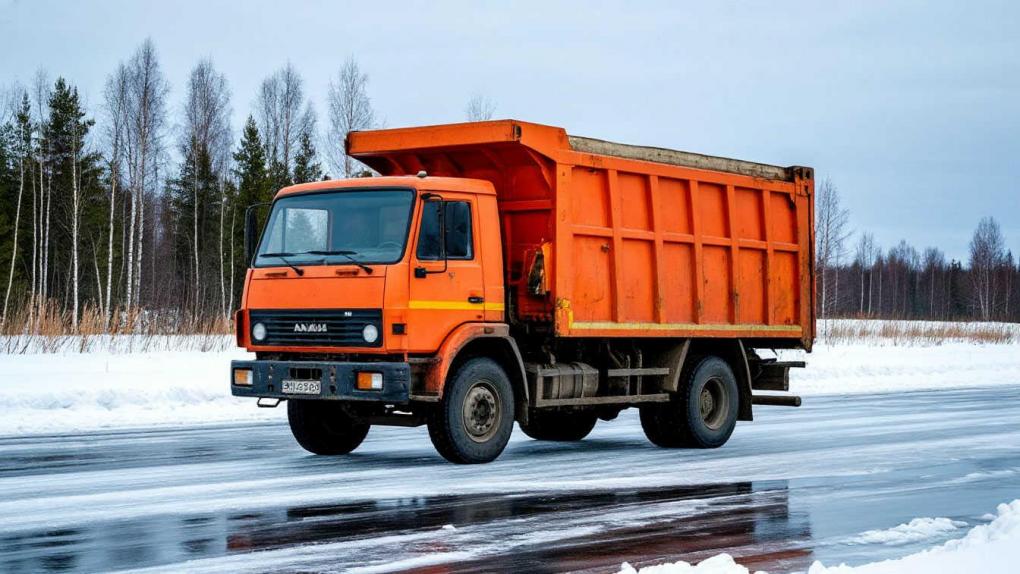 Мусоровоз на катке: гололедица помешала вывозу отходов в Новосибирской области