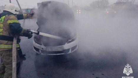 В Называевске Омской области сгорел автомобиль