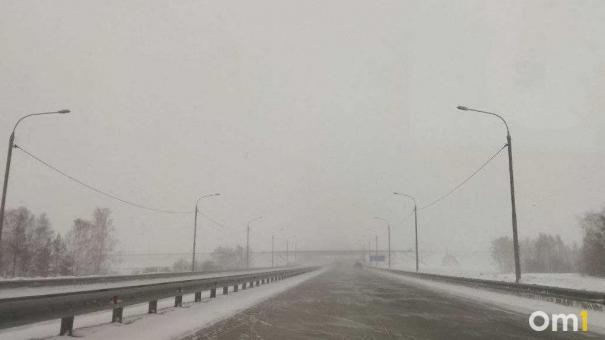 Водитель из-за поломки фуры развёл костёр на трассе в Омской области
