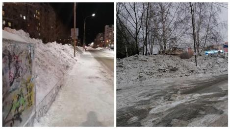 «Газону конец, деревья поломаны»: в Новосибирске начали сбрасывать грязный снег на озеленённые территории