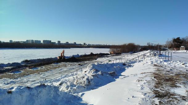 На набережной Тухачевского в Омске началась реконструкция: работы стартовали у Омской крепости