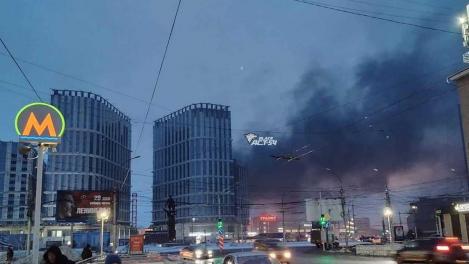Чёрный дым заметили утром над площадью Маркса в Новосибирске