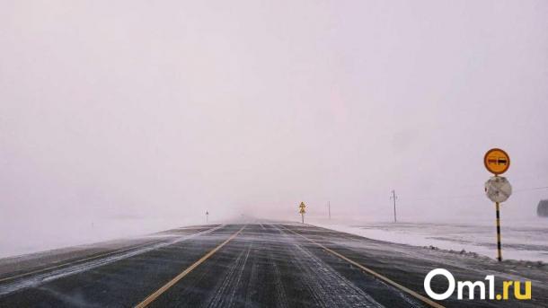 Трассы Омской области поглотил туман