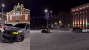 Дрифт, белая легковушка и пешеход: чёрный BMW без номеров в Новосибирске собирает опасный хет-трик