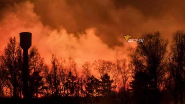 В Новосибирске сгорело поле на 10 гектар — тушили 5 часов