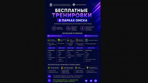 В Омске возобновили бесплатные тренировки на свежем воздухе