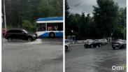 Мощный ливень внезапно накрыл Новосибирск