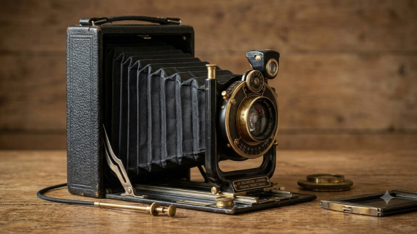 «Гармошка» из натуральной кожи: антикварный фотоаппарат 1913 года за 90 тысяч рублей