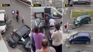 В Новосибирске на Спортивной девушка на Mazda разбила шесть машин и дралась с полицией