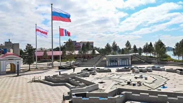 В Омске благоустройство набережной Иртыша ведется в круглосуточном режиме