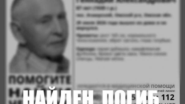 Ещё одного пропавшего в Омском районе пенсионера нашли погибшим