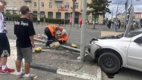 Опубликовано видео момента аварии с восемью пострадавшими в Омске