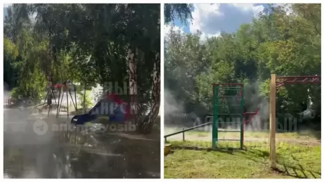 Трубу с кипятком у детской площадки прорвало в Новосибирске — двор залило горячей водой