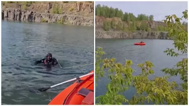 Водолазы МАСС отрабатывают подводные спуски на карьере под Новосибирском — что они ищут на дне