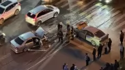 В Новосибирске после столкновения Subaru и Toyota загорелся автомобиль: пострадали два водителя