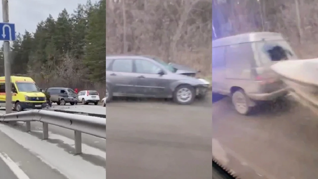 Влетел в две иномарки и ГАЗель: новосибирец пострадал в массовом ДТП на Бердском шоссе