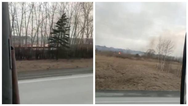 «Поля горят!»: у трассы под Новосибирском заметили огонь
