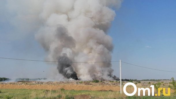 В Калачинском районе в жару загорелась городская свалка