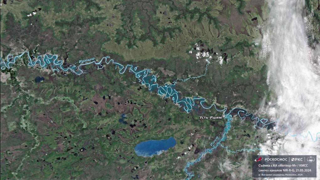 Паводок на севере Омской области сфотографировали из космоса