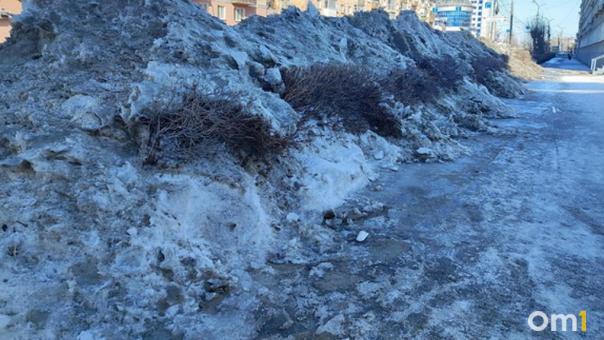 В Омске пытаются поймать виновных в свалке снега за «Континентом»