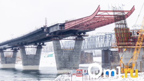 Надвижка пролётного строения четвёртого моста через Обь в Новосибирске выполнена на 80%