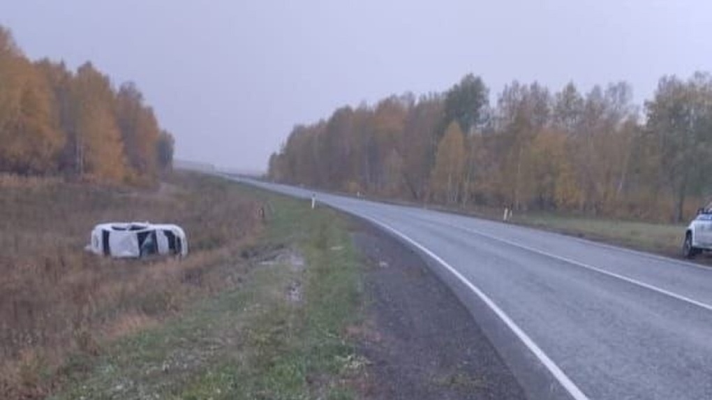 В Омской области на трассе перевернулась машина с девятилетним пассажиром